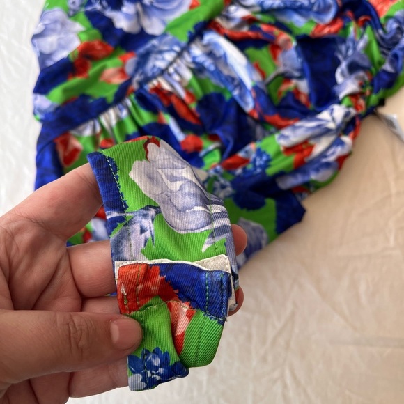 NWT ZARA Asymmetric Floral One-Shoulder Bodysuit S - Picture 12 of 16